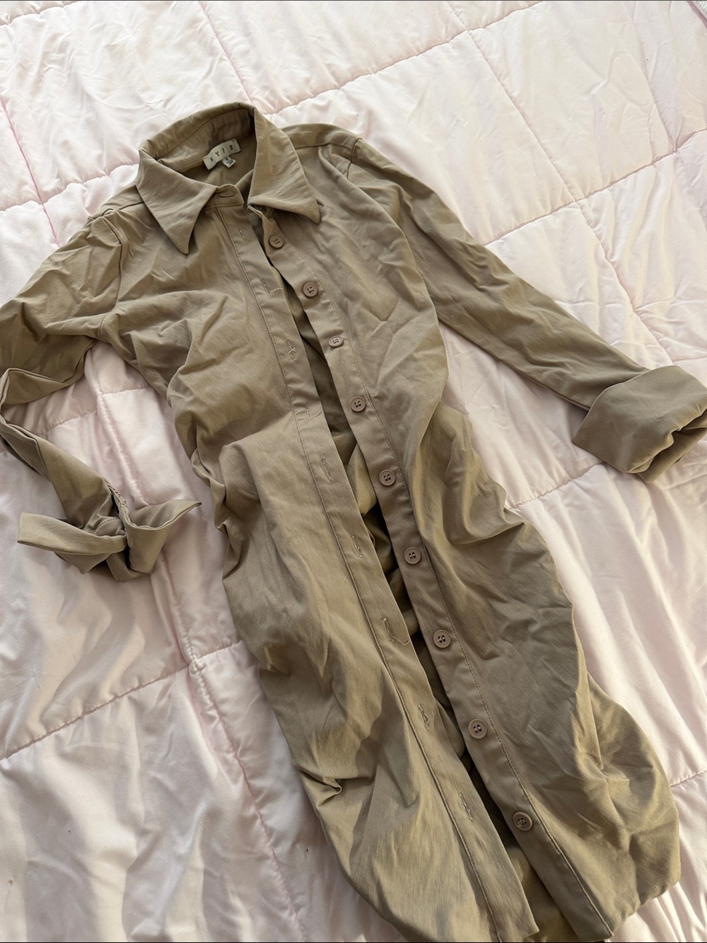 HYFVE Taupe Button-Up Shirt Dress